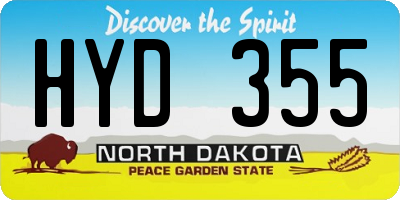 ND license plate HYD355