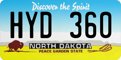 ND license plate HYD360