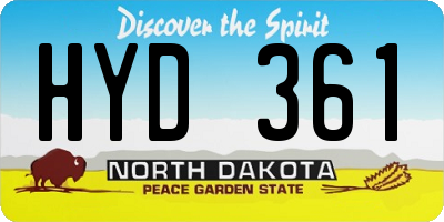 ND license plate HYD361