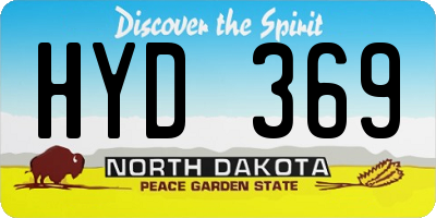 ND license plate HYD369
