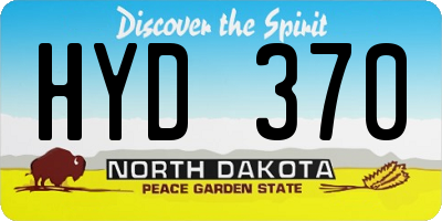 ND license plate HYD370