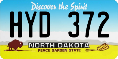 ND license plate HYD372