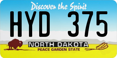ND license plate HYD375