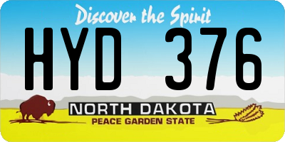ND license plate HYD376