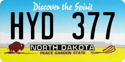 ND license plate HYD377