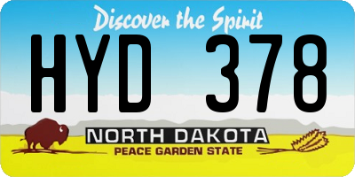 ND license plate HYD378