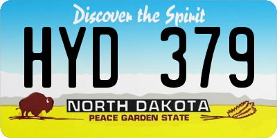 ND license plate HYD379