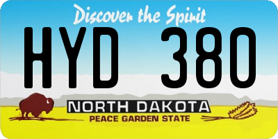 ND license plate HYD380