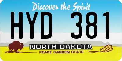 ND license plate HYD381