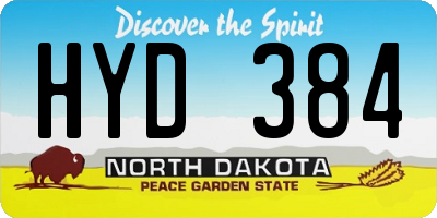 ND license plate HYD384