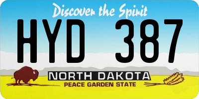 ND license plate HYD387