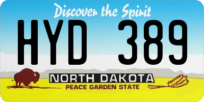 ND license plate HYD389