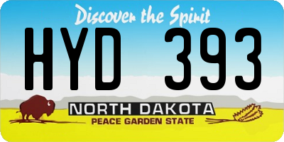 ND license plate HYD393