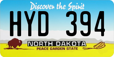 ND license plate HYD394