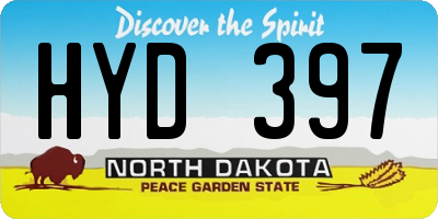ND license plate HYD397