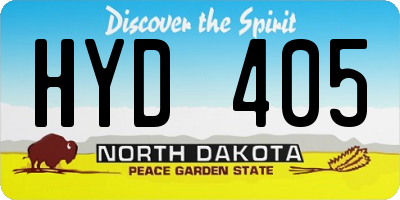 ND license plate HYD405