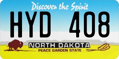 ND license plate HYD408