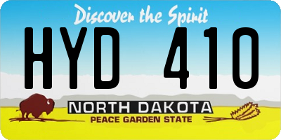 ND license plate HYD410