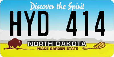 ND license plate HYD414
