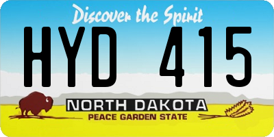 ND license plate HYD415