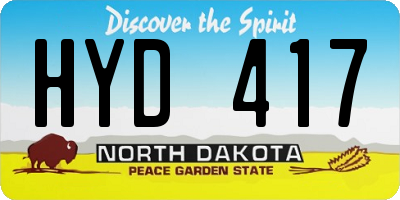 ND license plate HYD417