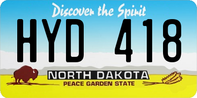 ND license plate HYD418