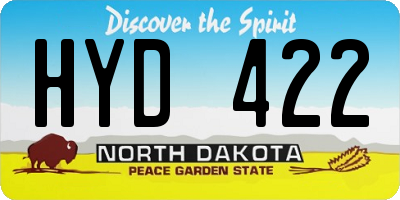 ND license plate HYD422