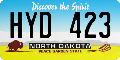 ND license plate HYD423