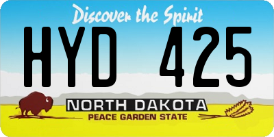 ND license plate HYD425