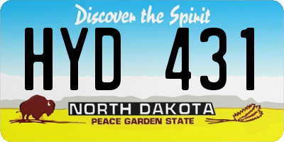 ND license plate HYD431