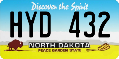 ND license plate HYD432