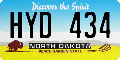 ND license plate HYD434