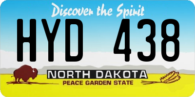 ND license plate HYD438