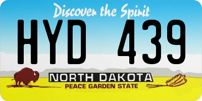 ND license plate HYD439