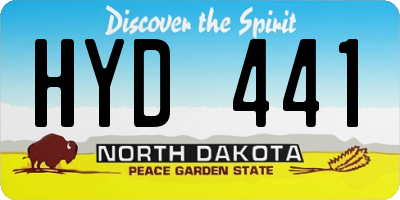ND license plate HYD441