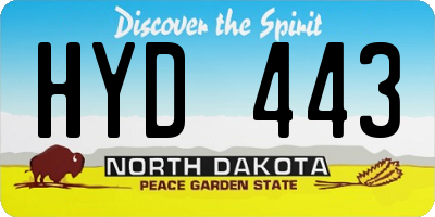 ND license plate HYD443