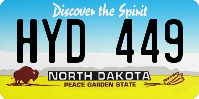 ND license plate HYD449