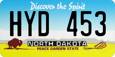 ND license plate HYD453