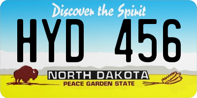 ND license plate HYD456