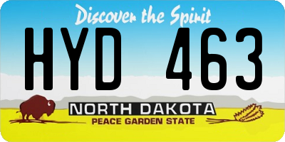 ND license plate HYD463