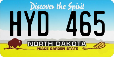 ND license plate HYD465