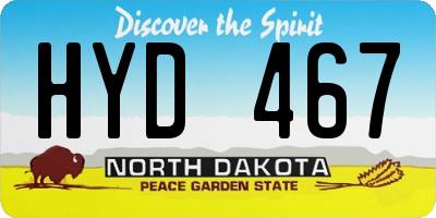 ND license plate HYD467