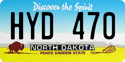 ND license plate HYD470