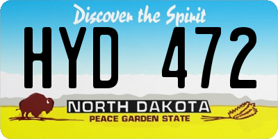 ND license plate HYD472