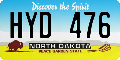 ND license plate HYD476