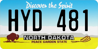ND license plate HYD481