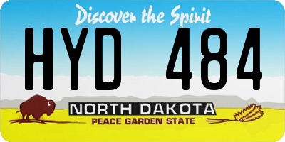 ND license plate HYD484