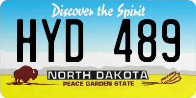 ND license plate HYD489