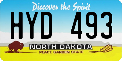 ND license plate HYD493