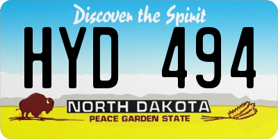 ND license plate HYD494